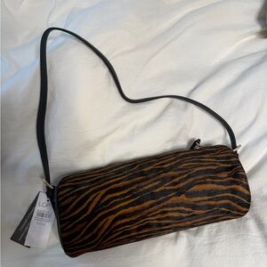 LOFT Tiger-Print Shoulder Bag in Brown and Black